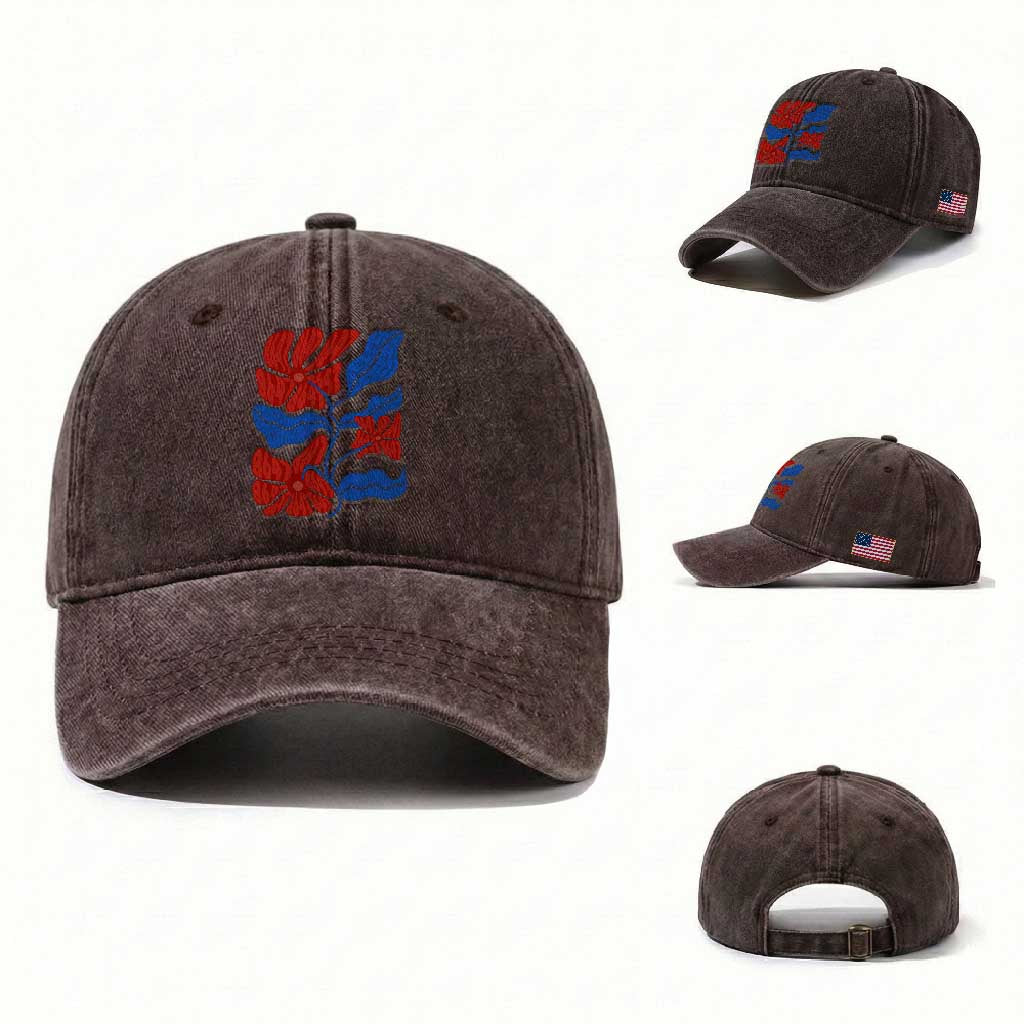 86 47 Boho Floral Matisse Washed Cotton Baseball Cap No Kings Oligarchy FDT Political Protest TS14 Washed Cap Universal Fit Dark Brown Print Your Wear
