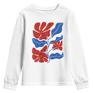 86 47 Boho Floral Matisse Youth Sweatshirt No Kings Oligarchy FDT Political Protest TS14 White Print Your Wear
