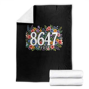 86 47 Floral Boho Style Throw Blanket Subtle FDT TS14 Black Print Your Wear
