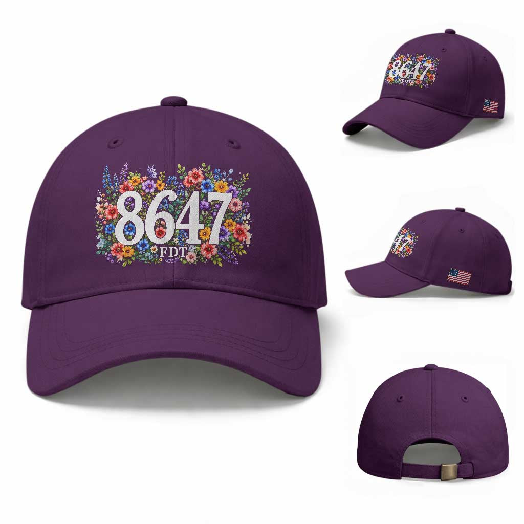 86 47 Floral Boho Style Baseball Cap Subtle FDT TS14 Baseball Cap Universal Fit Purple Print Your Wear