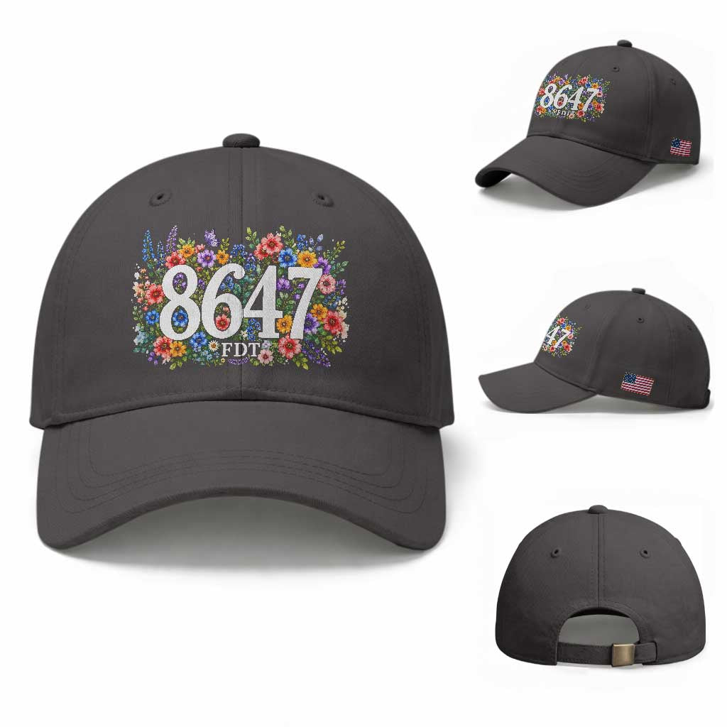 86 47 Floral Boho Style Baseball Cap Subtle FDT TS14 Baseball Cap Universal Fit Dark Gray Print Your Wear