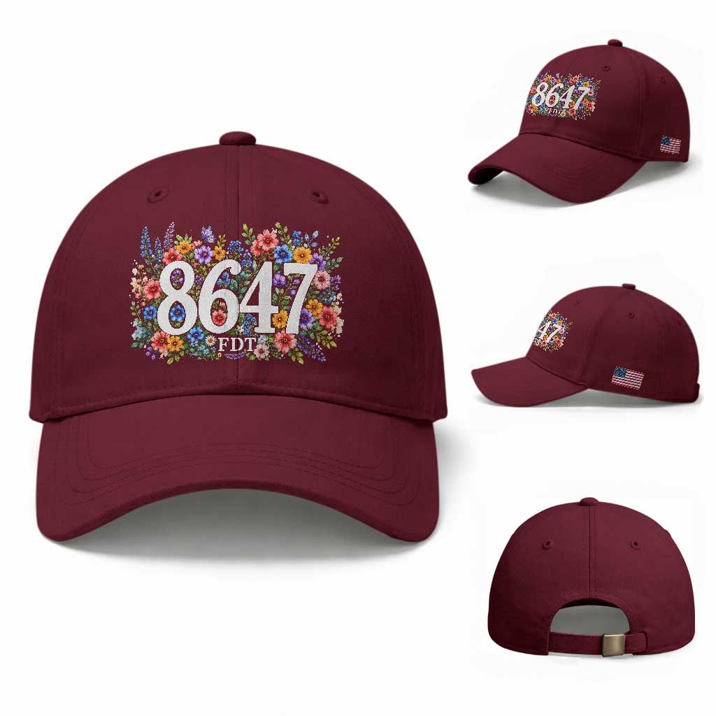 86 47 Floral Boho Style Baseball Cap Subtle FDT TS14 Baseball Cap Universal Fit Maroon Print Your Wear