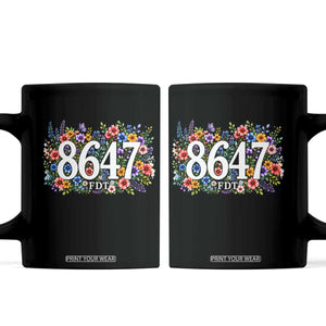 86 47 Floral Boho Style Coffee Mug Subtle FDT TS14 Black Print Your Wear