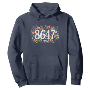 86 47 Floral Boho Style Hoodie Subtle FDT TS14 Navy Print Your Wear