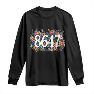 86 47 Floral Boho Style Long Sleeve Shirt Subtle FDT TS14 Black Print Your Wear