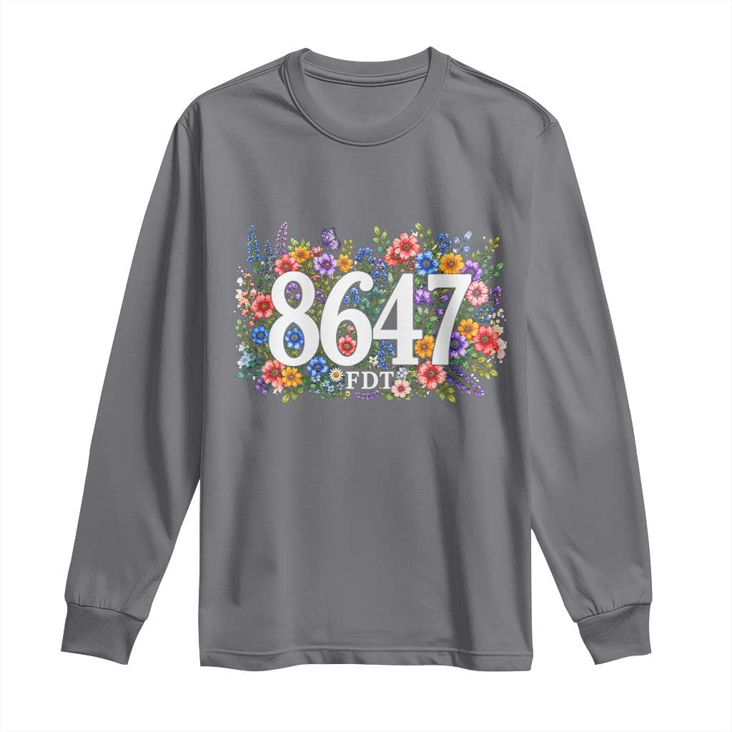 86 47 Floral Boho Style Long Sleeve Shirt Subtle FDT TS14 Charcoal Print Your Wear