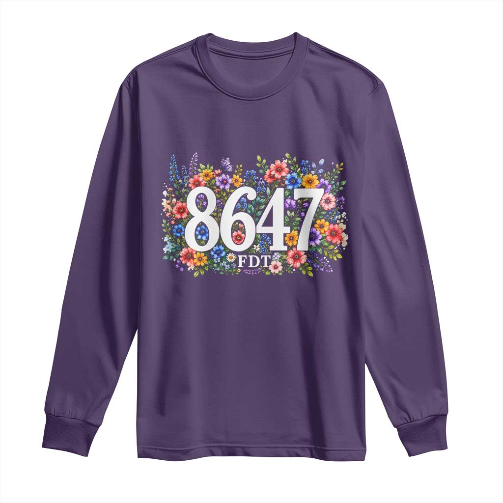 86 47 Floral Boho Style Long Sleeve Shirt Subtle FDT TS14 Purple Print Your Wear