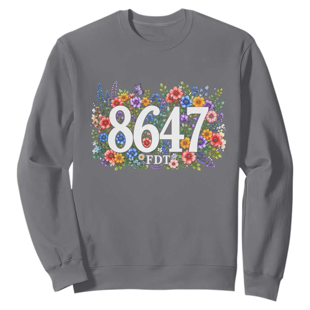 86 47 Floral Boho Style Sweatshirt Subtle FDT TS14 Charcoal Print Your Wear