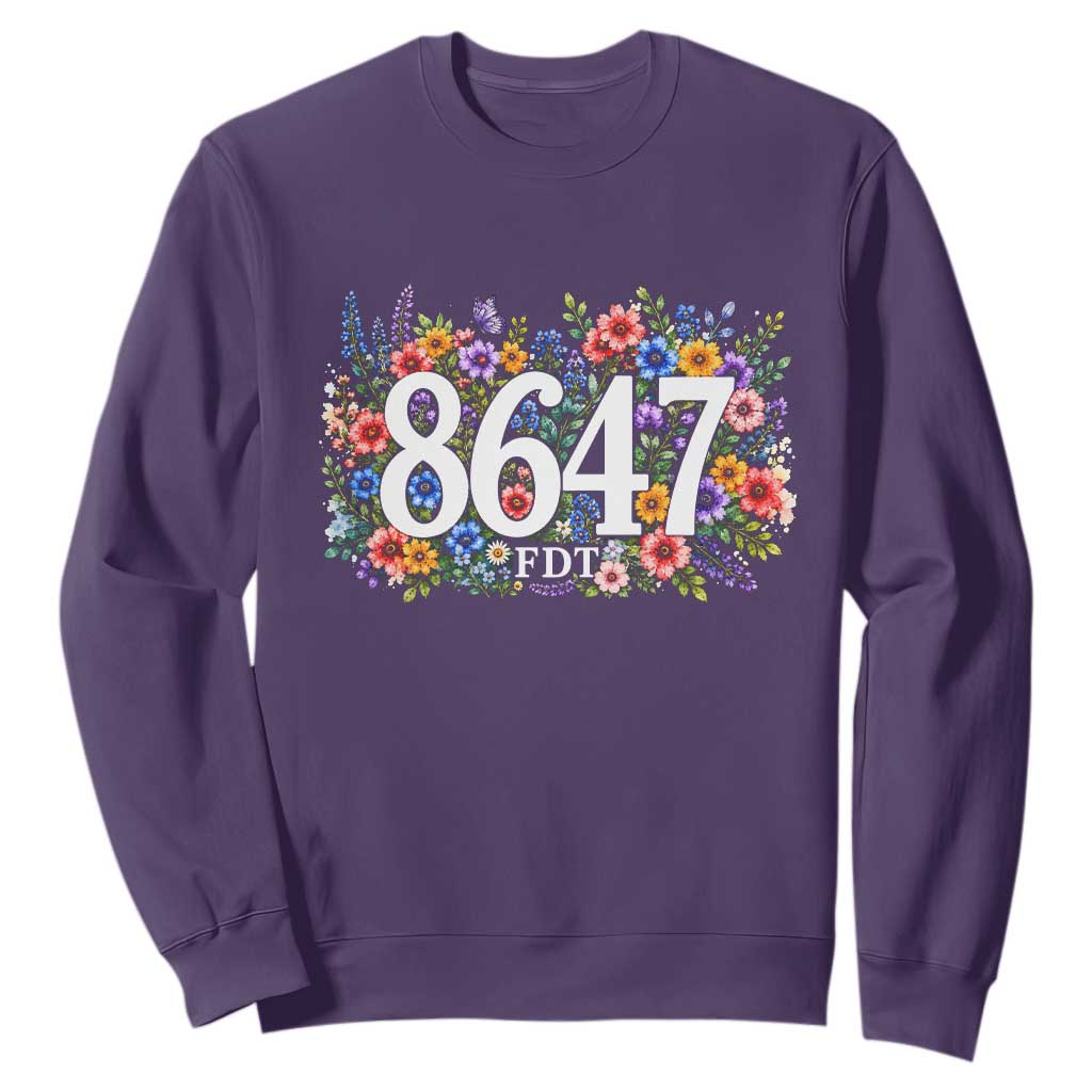86 47 Floral Boho Style Sweatshirt Subtle FDT TS14 Purple Print Your Wear