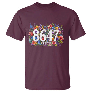 86 47 Floral Boho Style T Shirt Subtle FDT TS14 Maroon Print Your Wear