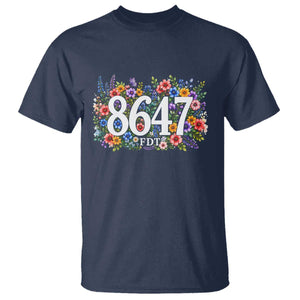 86 47 Floral Boho Style T Shirt Subtle FDT TS14 Navy Print Your Wear