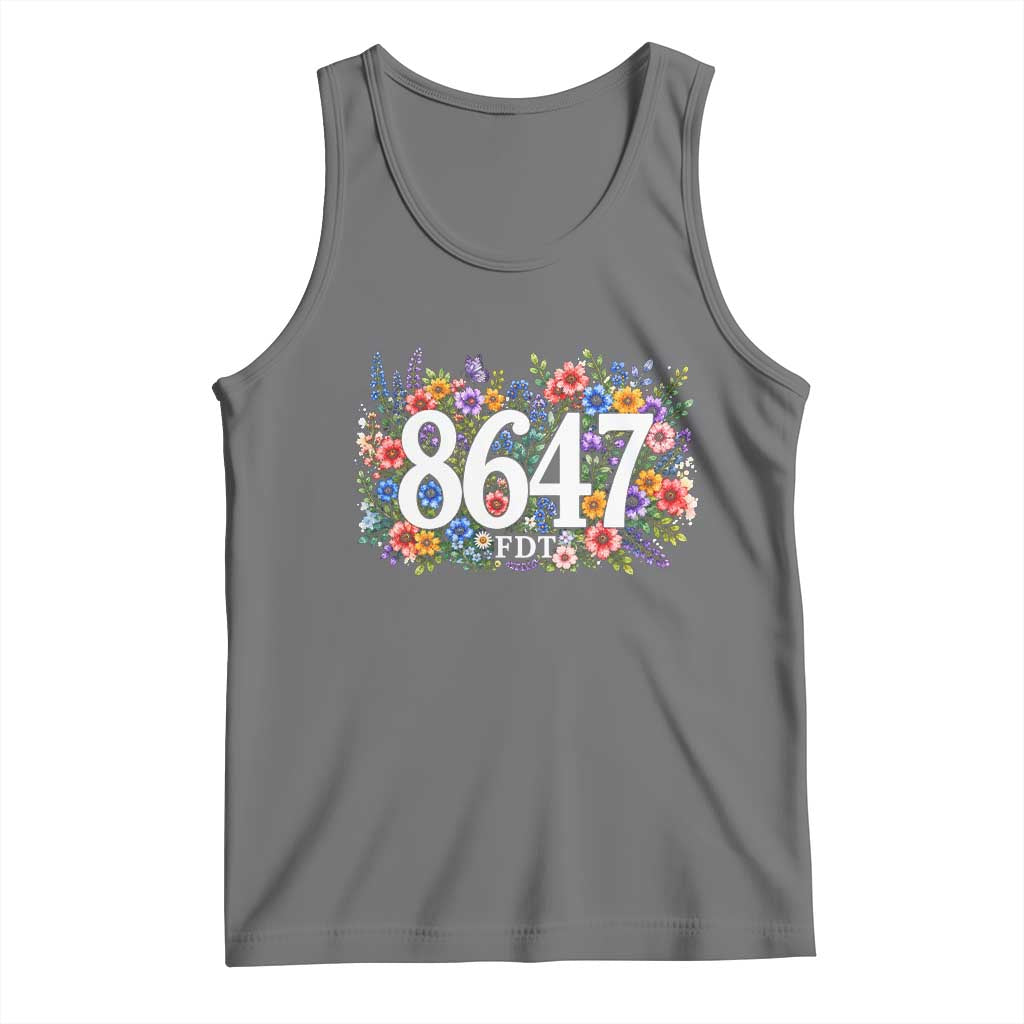 86 47 Floral Boho Style Tank Top Subtle FDT TS14 Black Heather Print Your Wear