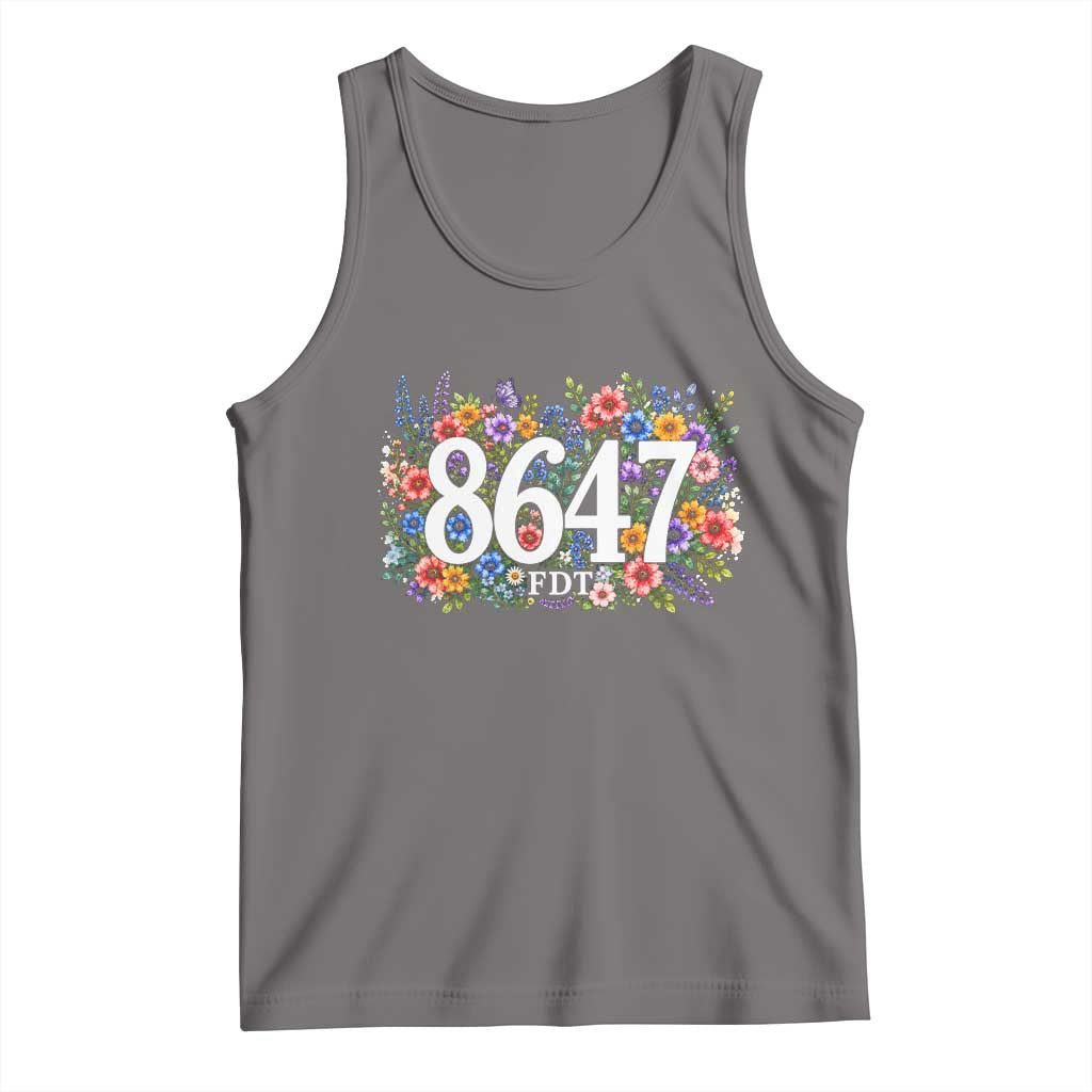 86 47 Floral Boho Style Tank Top Subtle FDT TS14 Deep Heather Print Your Wear