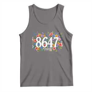 86 47 Floral Boho Style Tank Top Subtle FDT TS14 Deep Heather Print Your Wear