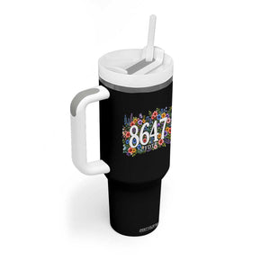 86 47 Floral Boho Style Tumbler With Handle Subtle FDT TS14 Print Your Wear