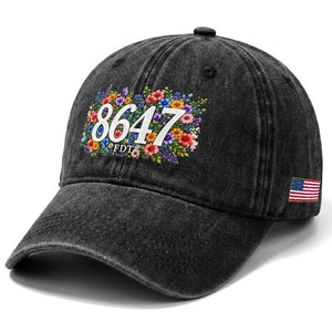 86 47 Floral Boho Style Washed Cotton Baseball Cap Subtle FDT TS14 Print Your Wear