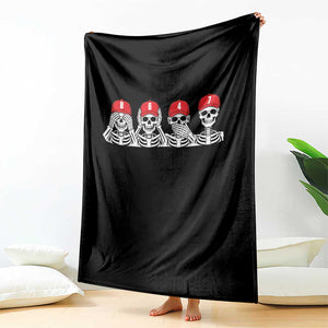 86 47 Subtle Anti FDT Throw Blanket Funny Skeleton Wearing Hat Sarcastic Political TS14 Print Your Wear