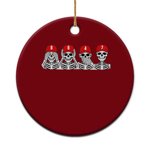 86 47 Subtle Anti FDT Ceramic Ornament Funny Skeleton Wearing Hat Sarcastic Political TS14 1pc Red Print Your Wear