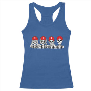 86 47 Subtle Anti FDT Racerback Tank Top Funny Skeleton Wearing Hat Sarcastic Political TS14 Royal Blue Print Your Wear