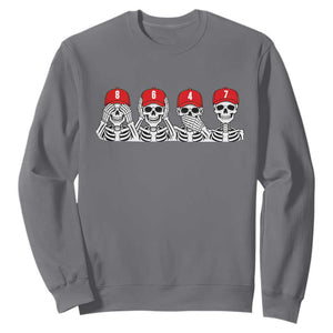 86 47 Subtle Anti FDT Sweatshirt Funny Skeleton Wearing Hat Sarcastic Political TS14 Charcoal Print Your Wear