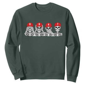 86 47 Subtle Anti FDT Sweatshirt Funny Skeleton Wearing Hat Sarcastic Political TS14 Dark Forest Green Print Your Wear