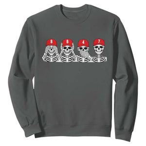 86 47 Subtle Anti FDT Sweatshirt Funny Skeleton Wearing Hat Sarcastic Political TS14 Dark Heather Print Your Wear