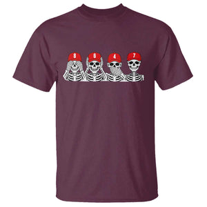 86 47 Subtle Anti FDT T Shirt Funny Skeleton Wearing Hat Sarcastic Political TS14 Maroon Print Your Wear