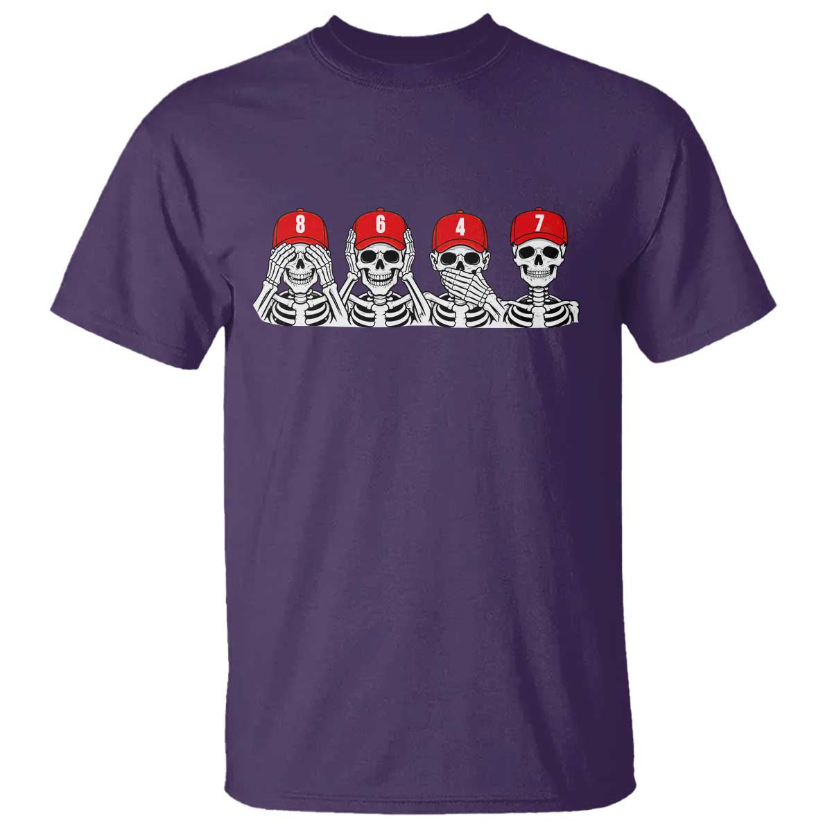 86 47 Subtle Anti FDT T Shirt Funny Skeleton Wearing Hat Sarcastic Political TS14 Purple Print Your Wear