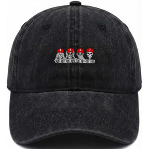 86 47 Subtle Anti FDT Washed Cotton Baseball Cap Funny Skeleton Wearing Hat Sarcastic Political TS14 Print Your Wear