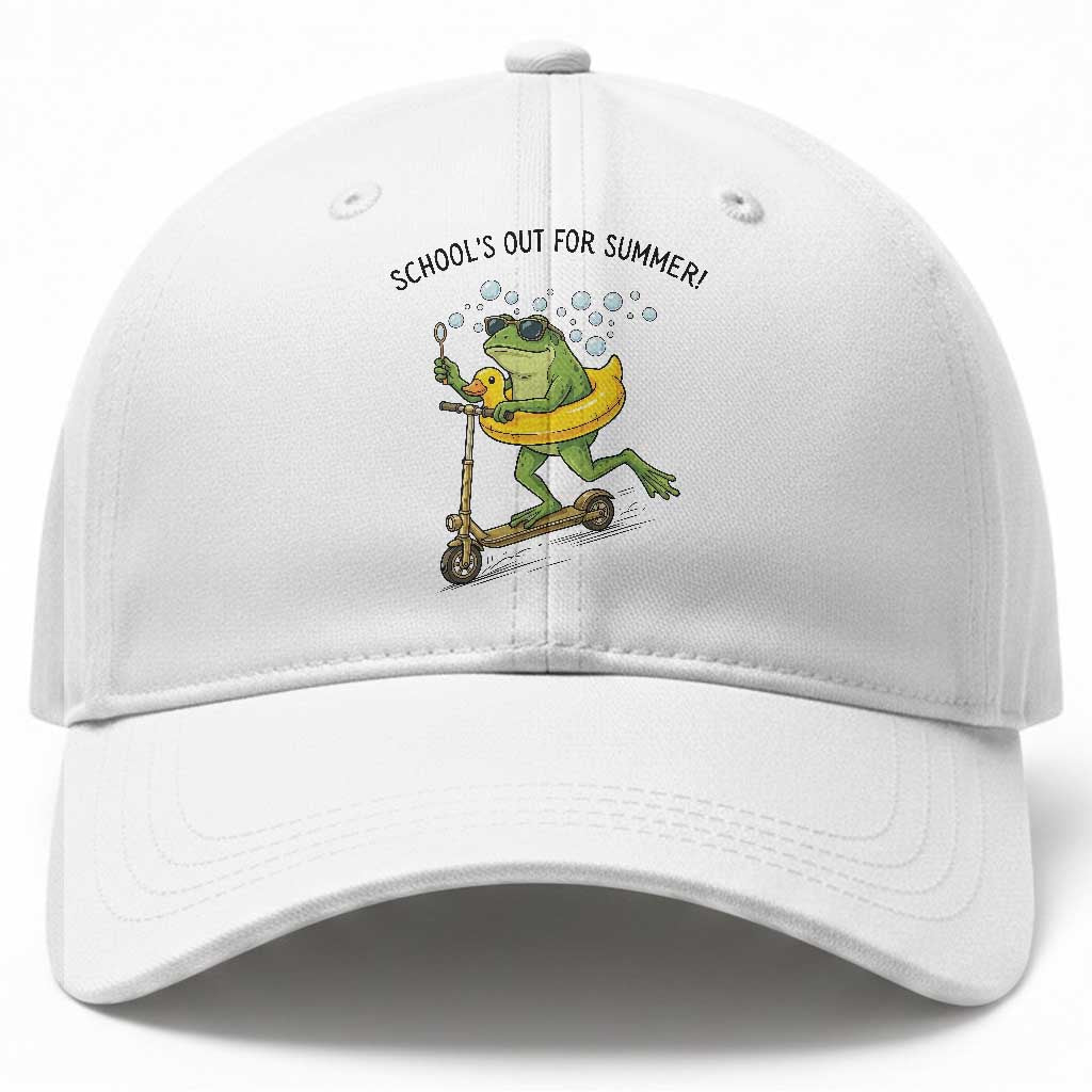 School's Out For Summer Baseball Cap Funny Frog Last Day of School Teacher TS14 Print Your Wear