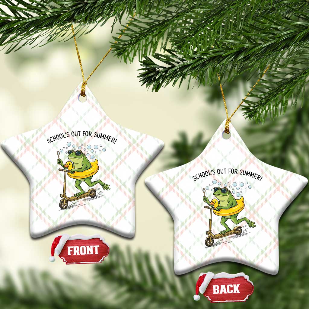 School's Out For Summer Ceramic Ornament Funny Frog Last Day of School Teacher TS14 Print Your Wear