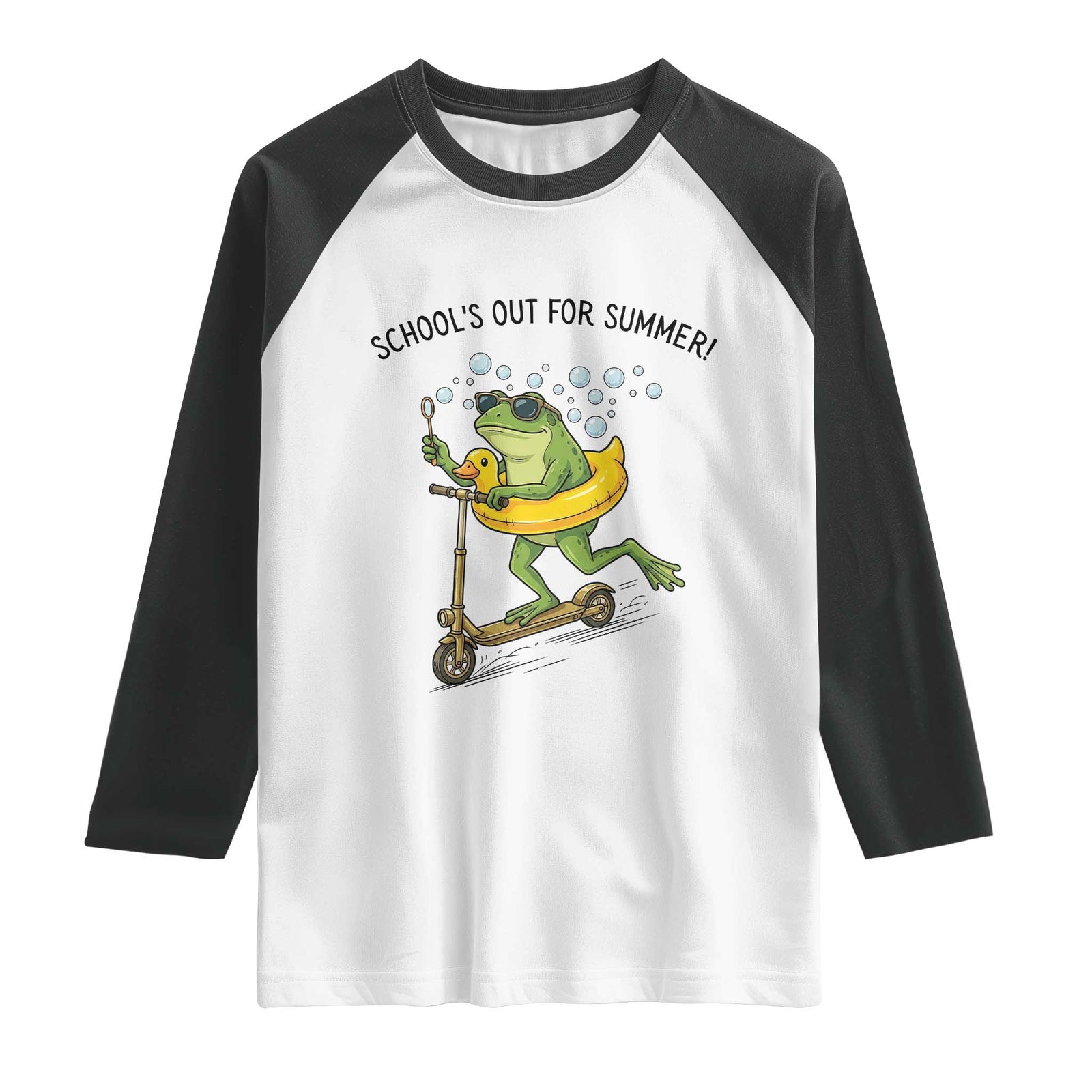 School's Out For Summer Raglan Shirt Funny Frog Last Day of School Teacher TS14 White Black Print Your Wear
