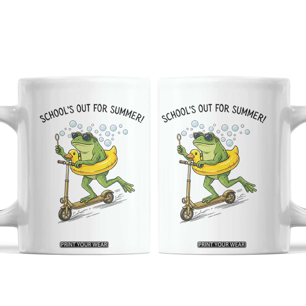 School's Out For Summer Coffee Mug Funny Frog Last Day of School Teacher TS14 White Print Your Wear