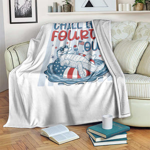 Chill The Fourth Out Throw Blanket Funny Alligator 4th Of July TS14 Print Your Wear