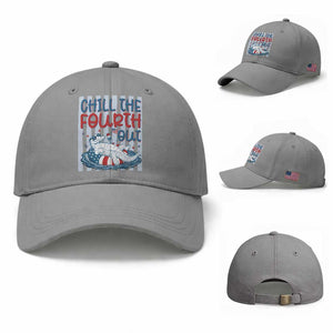 Chill The Fourth Out Baseball Cap Funny Alligator 4th Of July TS14 Baseball Cap Universal Fit Sport Gray Print Your Wear