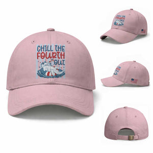 Chill The Fourth Out Baseball Cap Funny Alligator 4th Of July TS14 Baseball Cap Universal Fit Light Pink Print Your Wear