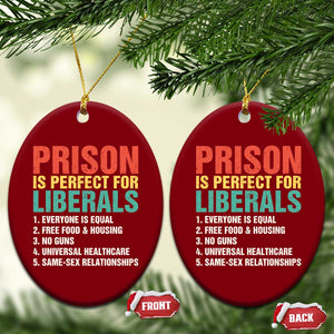 Prison Is Perfect For Liberals Ceramic Ornament Funny Anti Liberal Quote TS14 Print Your Wear