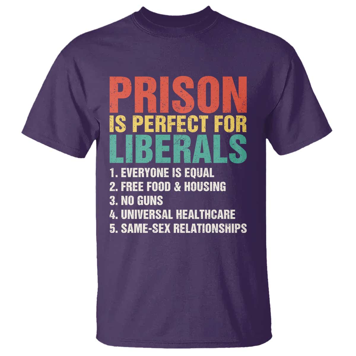Prison Is Perfect For Liberals T Shirt Funny Anti Liberal Quote TS14 Purple Print Your Wear