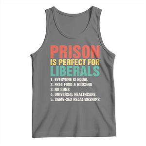 Prison Is Perfect For Liberals Tank Top Funny Anti Liberal Quote TS14 Black Heather Print Your Wear
