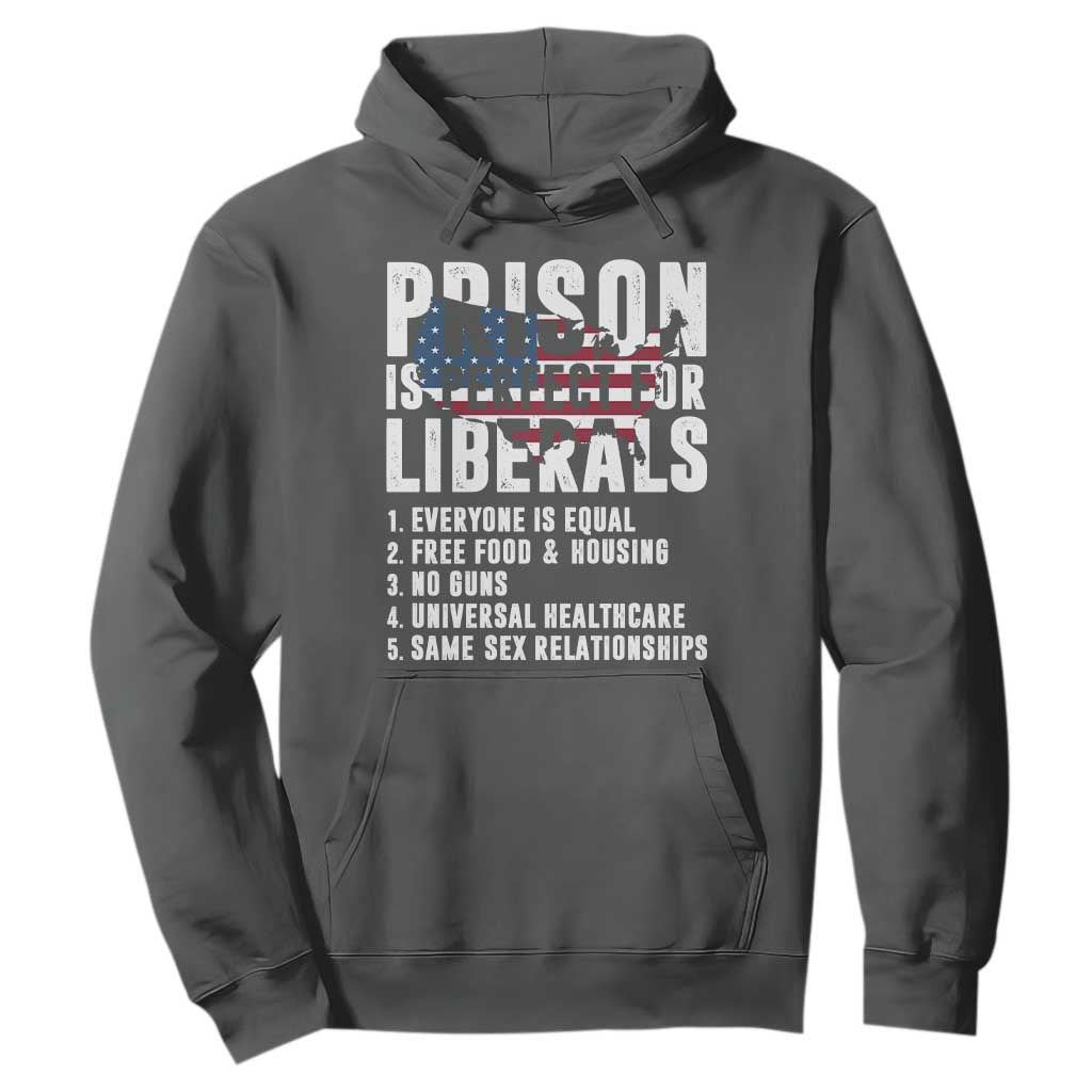Prison Is Perfect For Liberals Hoodie Anti Liberal Quote TS14 Dark Heather Print Your Wear