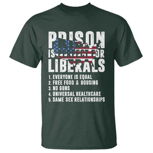 Prison Is Perfect For Liberals T Shirt Anti Liberal Quote TS14 Dark Forest Green Print Your Wear