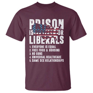 Prison Is Perfect For Liberals T Shirt Anti Liberal Quote TS14 Maroon Print Your Wear
