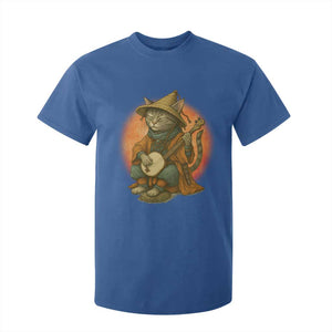 Japanese Samurai Cat T Shirt For Kid Retro Cat Playing Shamisen Art TS14 Royal Blue Print Your Wear