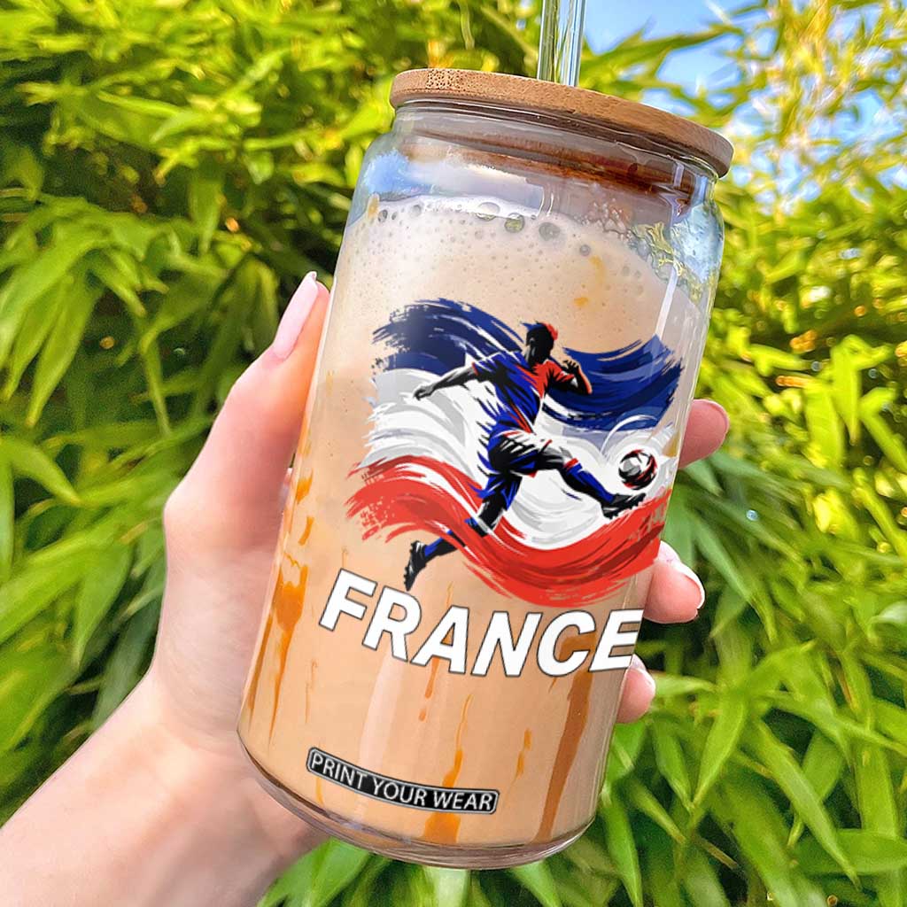 France Soccer Football Fan French Flag Glass Can TS14 Black Print Your Wear