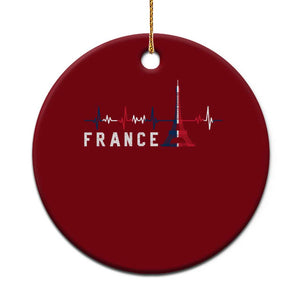 France Paris Heartbeat French Flag Eiffel Tower Souvenir Gift Ceramic Ornament TS14 1pc Red Print Your Wear