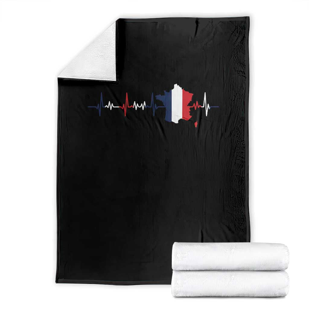 France Heartbeat EKG French Flag Map Throw Blanket TS14 Black Print Your Wear