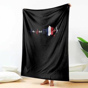France Heartbeat EKG French Flag Map Throw Blanket TS14 Print Your Wear