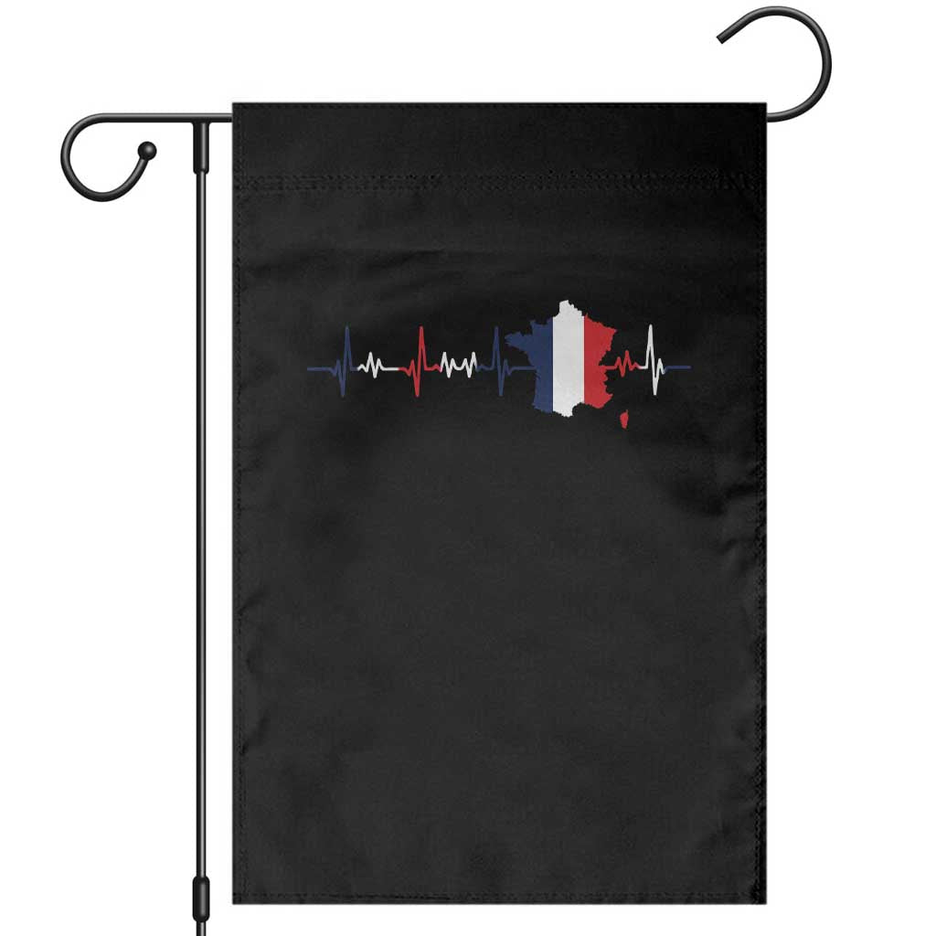 France Heartbeat EKG French Flag Map Garden Flag TS14 Black Print Your Wear