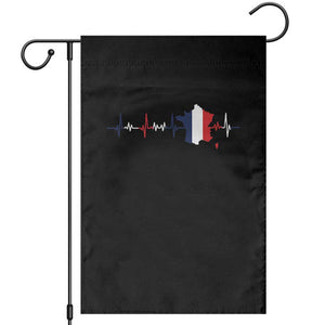 France Heartbeat EKG French Flag Map Garden Flag TS14 Black Print Your Wear