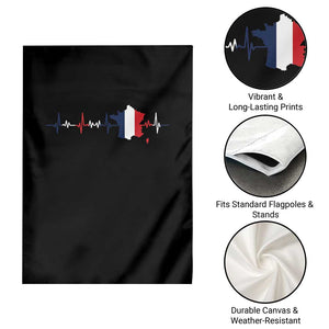 France Heartbeat EKG French Flag Map Garden Flag TS14 Print Your Wear